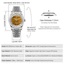 Watchdives WD1954 Men Watches Tiger Eye Stone Dial VH31 Sweep Quartz Watch Ar Sapphire Lumes BGW9 100M Waterproof Luxury Relojes
