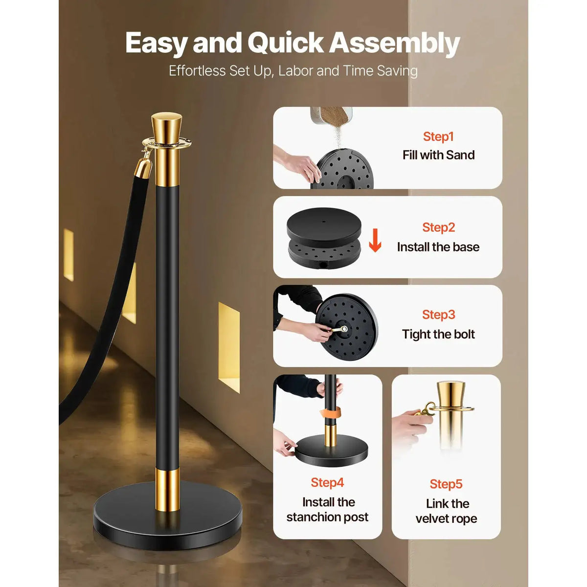 Stanchion Posts With Velvet Ropes Set — product image 4