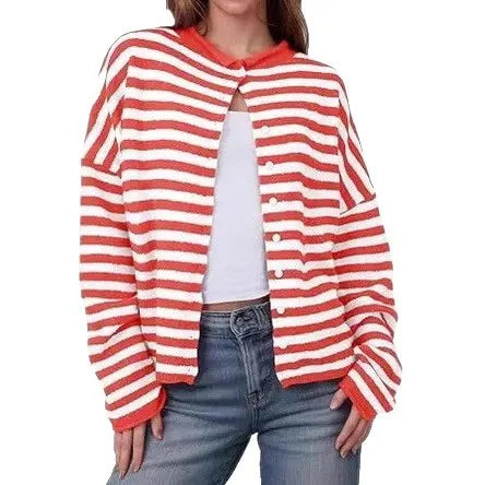Thick Button Front Patchwork Cardigan