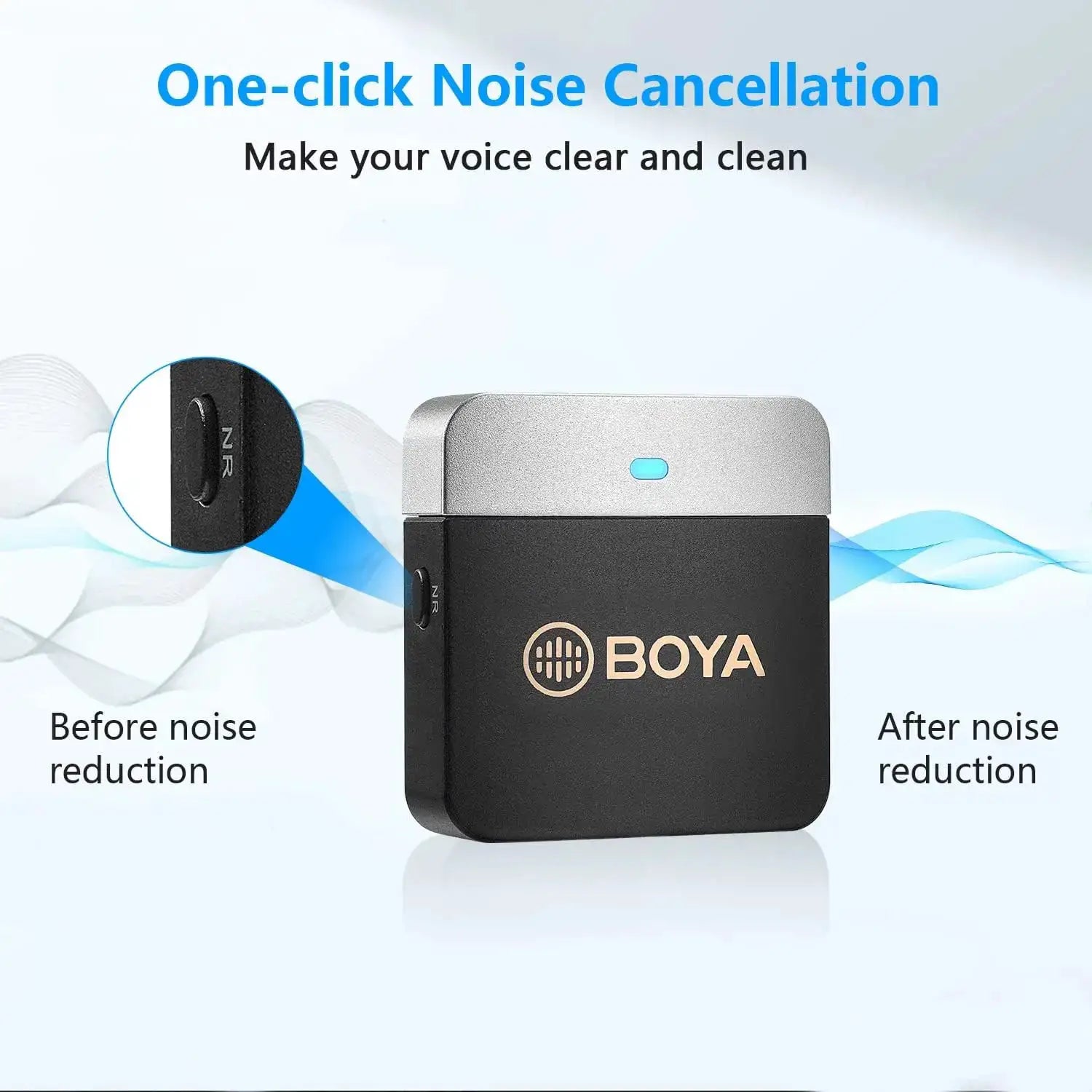 BOYA BY-M1V Wireless Lavalier Lapel Condenser Microphone for iPhone Android Smartphone Camera PC Gaming YouTube Broadcast Vlog