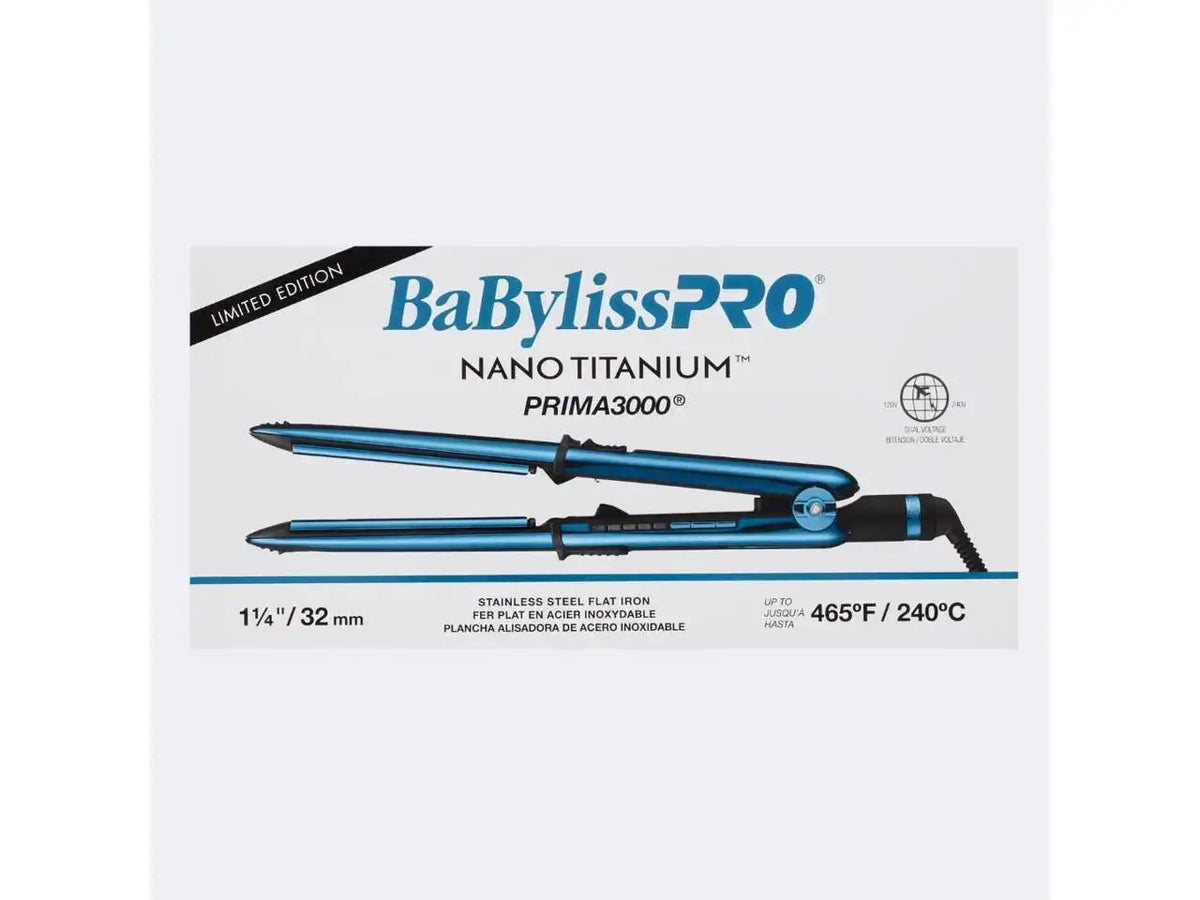 BaBylissPRO Nano Titanium™ Limited Edition Black & Blue 1 1/4" Prima3000 Styling Iron