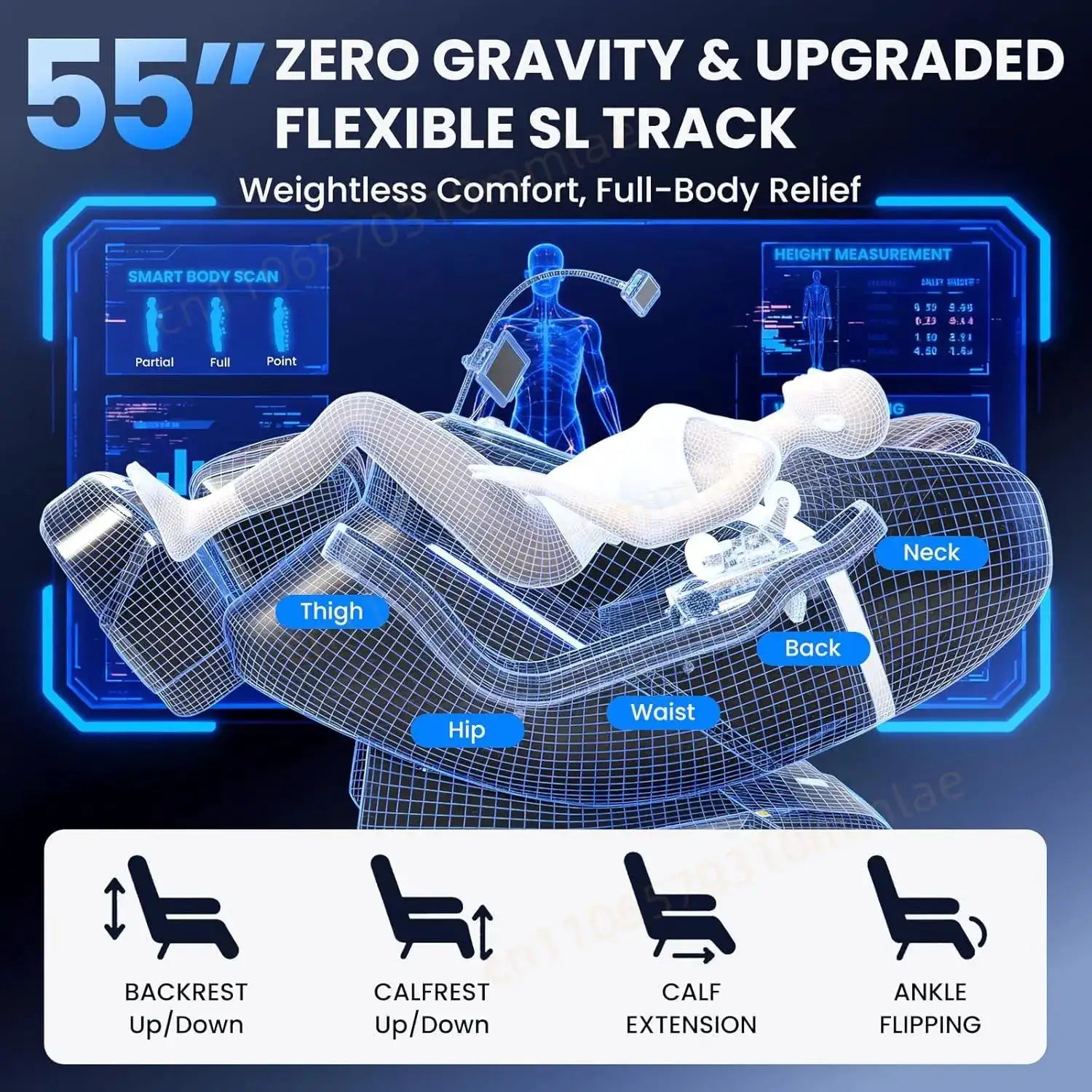 Space Walk & Ankle Stretch 4D Massage Chair Full Body 2026 Zero Gravity SL Track Stretch Massage Chair Recliner with Foot Roller