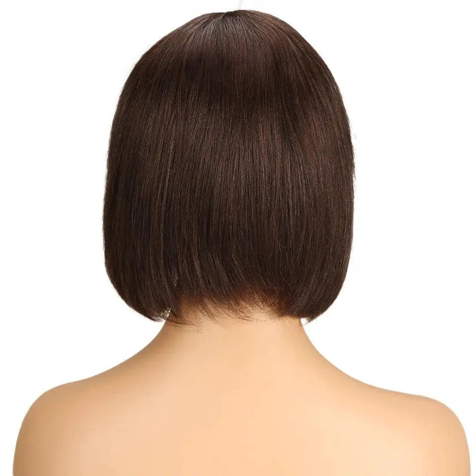 Youthful Red Brazilian Bob Wig With Bangs Chic Style