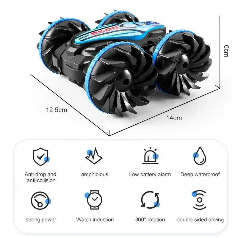 Amphibious Stunt RC Car For Boys Double Sided Drift Toy