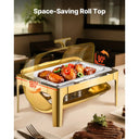 SucceBuy Roll Top Chafing Dish Buffet Set Stainless Steel Chafer