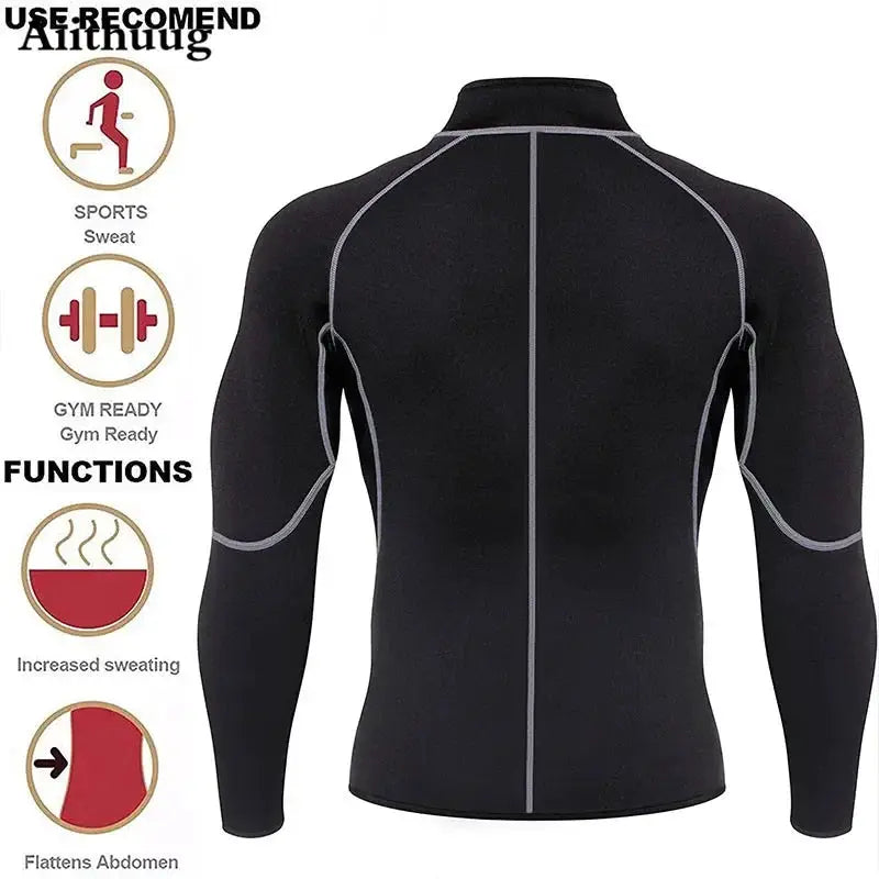 Mens Neoprene Sauna Suit For Weight Loss Thermal Shirt