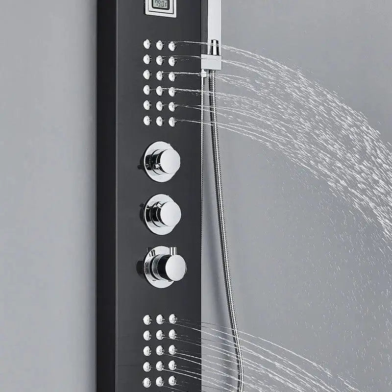 Thermostatic Shower Panel With Stainless Steel Column Faucet