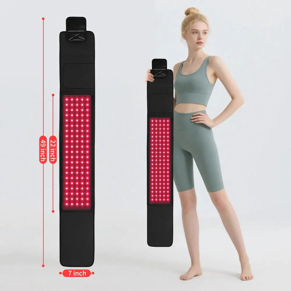 Red Light Belt Infrared Light Wrap for Body Pain Relief for Waist Back Stomach Muscle Repair, Decrease Inflammation, Speed Heal