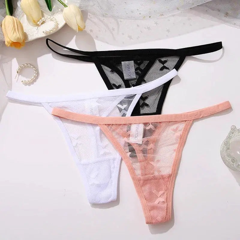 Mesh Elegance Thong Panties Intimates Set for Women
