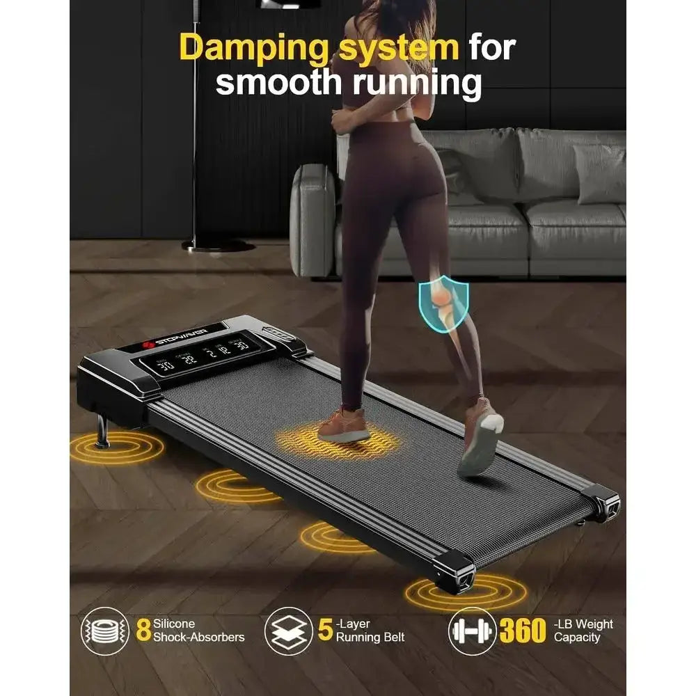 Walking Pad Treadmill with 5-Level Auto Incline, 360 lbs Capacity, LED Display, Compact Under Desk Design
