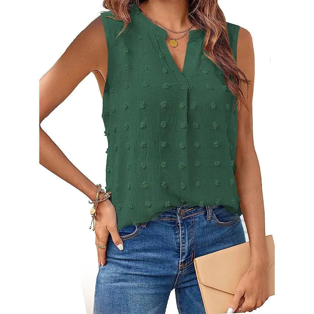 Chic V Neck Tank Top Elegant Staple for Women's Fashion