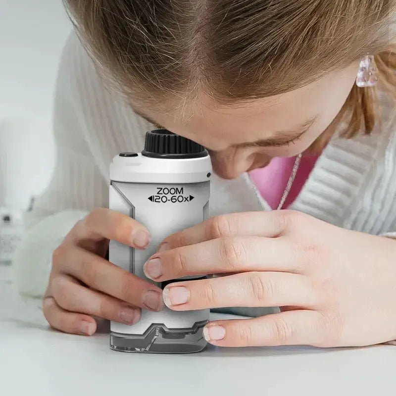 Kid Science Pocket Microscope Toy Kit 60 To 120x Educational
