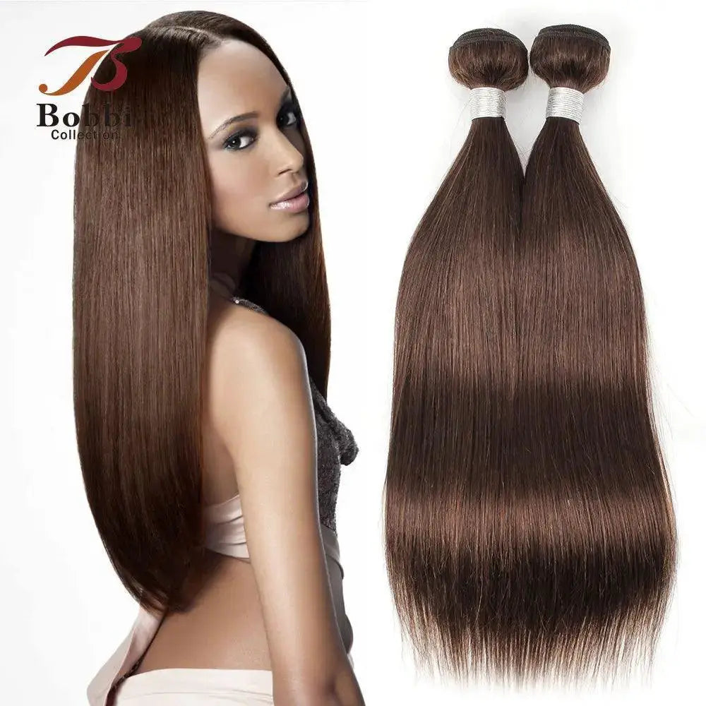 Luxe Brown Remy Human Hair Bundles Premium Extension Set