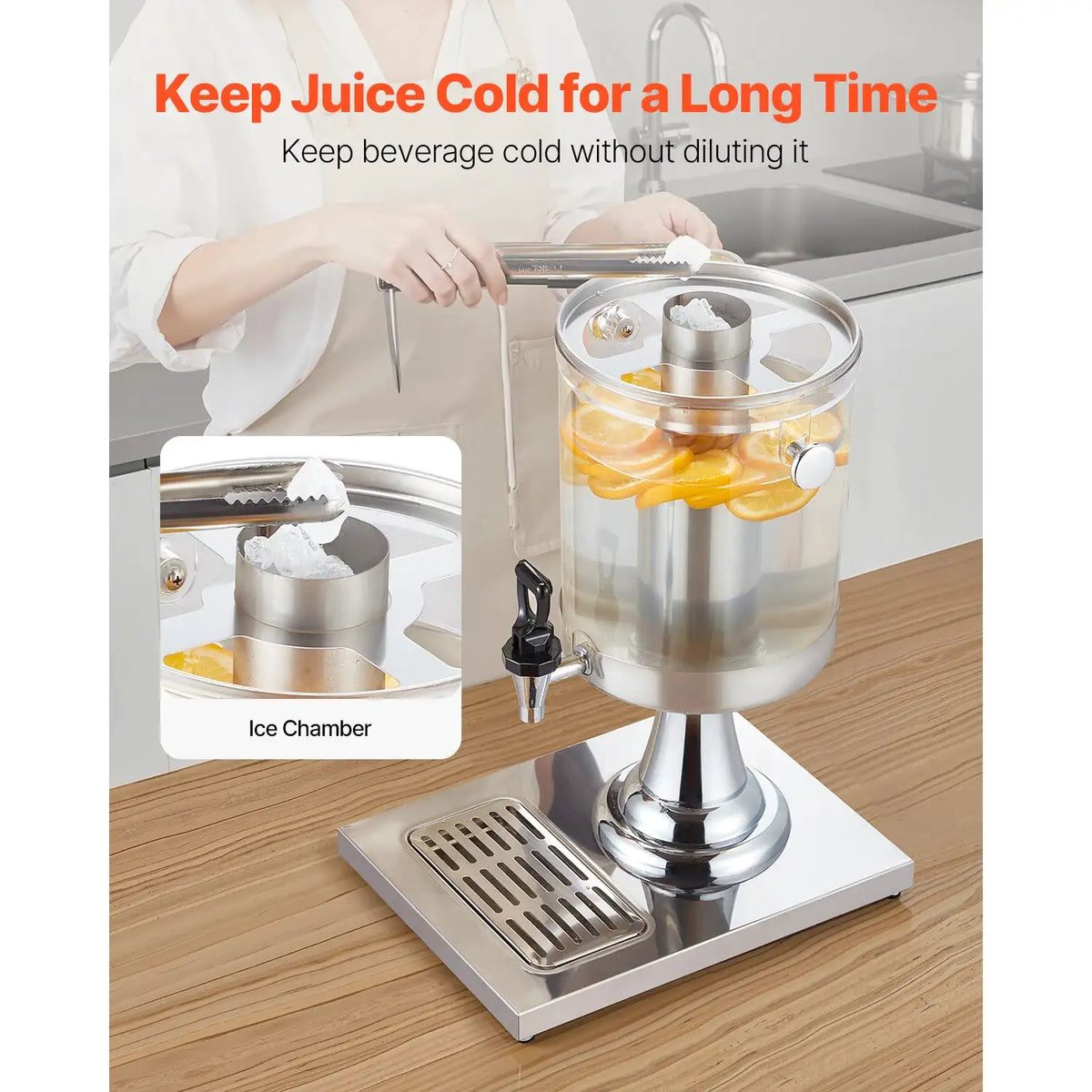 SucceBuy Beverage Dispenser Stainless Steel Plastic Juice — product view 3