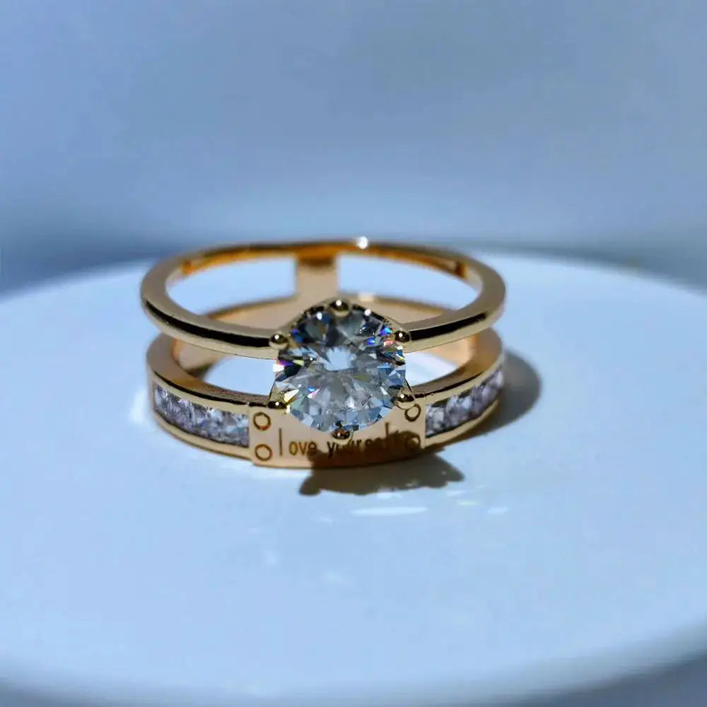 Carat Gold Plated Moissanite Ring — product image 1