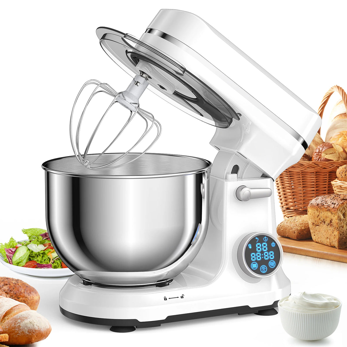 BioloMix Kitchen Food Stand Mixer, DC Motor, Digital OLED Screen — product view 6