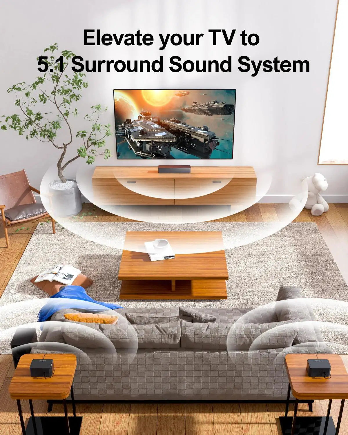 Ultimea 5.1 Surround Soundbar With Subwoofer And Speakers