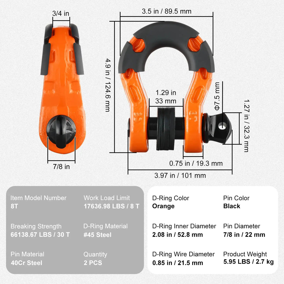 Off Road Recovery D Ring Shackles — product view 9