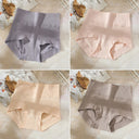ZJX 4Pcs Set High Waist Cotton Women Panties Plus Size Body Shaper