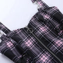 Body-Hugging Gothic Plaid Dress for Club