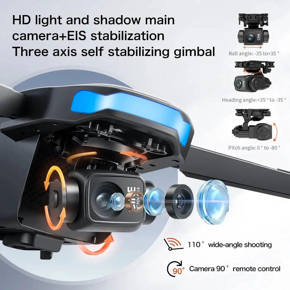 SX1 5G GPS Drone 8K HD With 3 Axis Brushless Gimbal Built In Screen Foldable