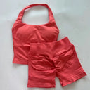 Gym Set Women Backless Halter High Waist Seamless