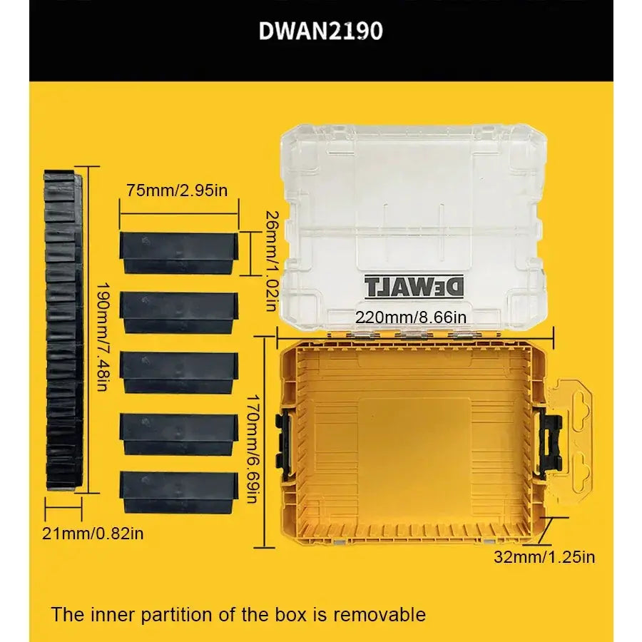 Dwan2190 Stackable Transparent Tools Storage Box Compact