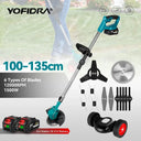 Cordless Lawn Mower - Lightweight 1500W Motor