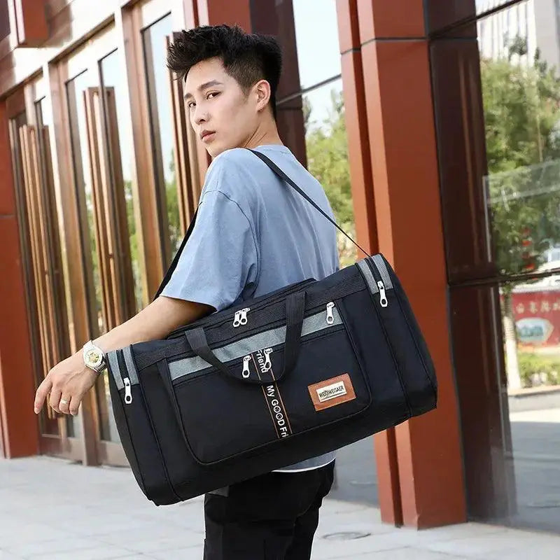Waterproof Waxed Canvas Leather Travel Bag For Men Carry On