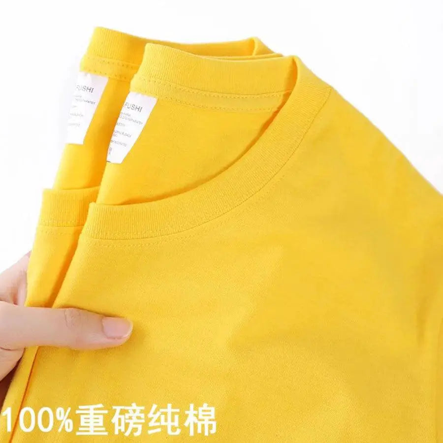 100% Cotton T-Shirt Men Women Solid Color O Neck Tops M-4XL - OurLum.com