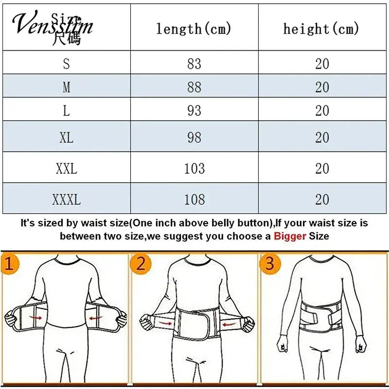 JHHB Mens Workout Waist Trainer Neoprene Body Shaper Belt
