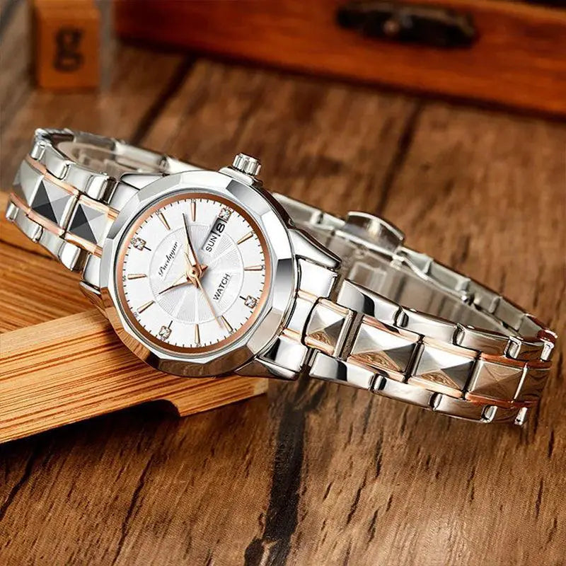 Diamond Accent Waterproof Womens Quartz Watch Timepiece