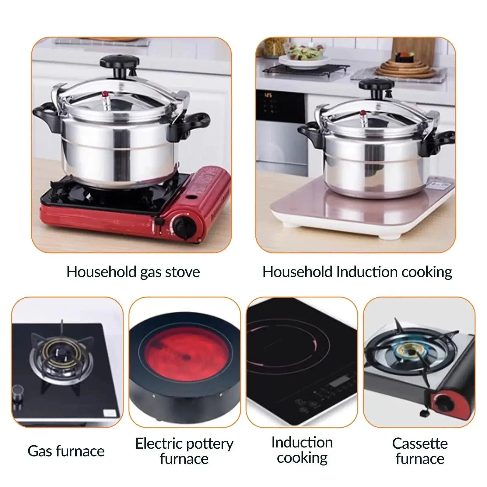 9L Aluminum Pressure Cooker Induction Gas Compatible