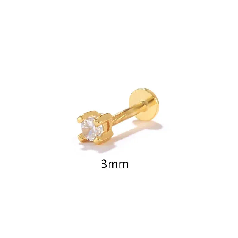 925 Sterling Silver Zircon Stud Earrings Bling Jewelry