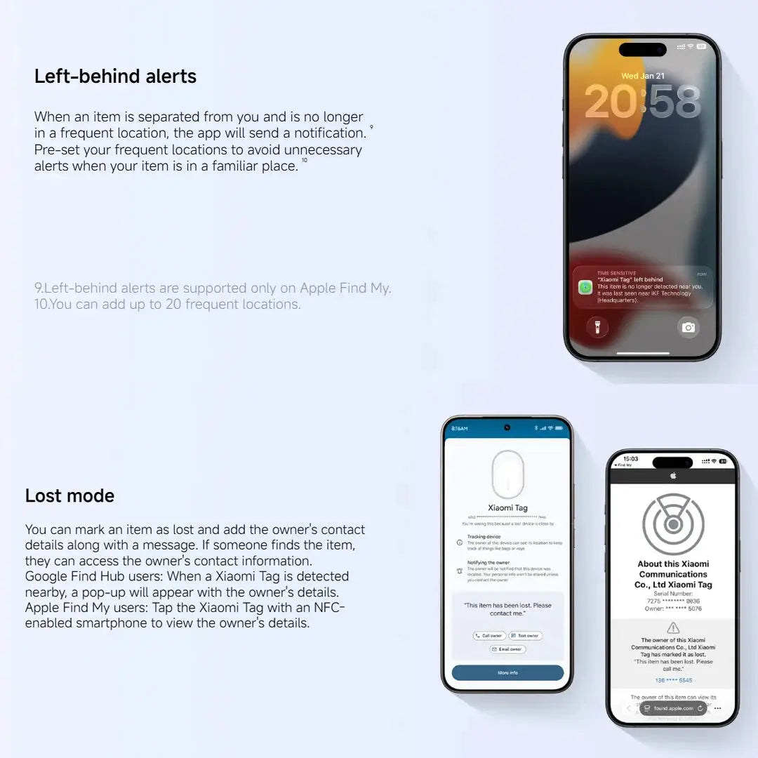 4pcs Xiaomi Tag Smart Tracker Anti Lost Device Bluetooth 5.4 Compatible with Apple Find My or Google Android Find Hub