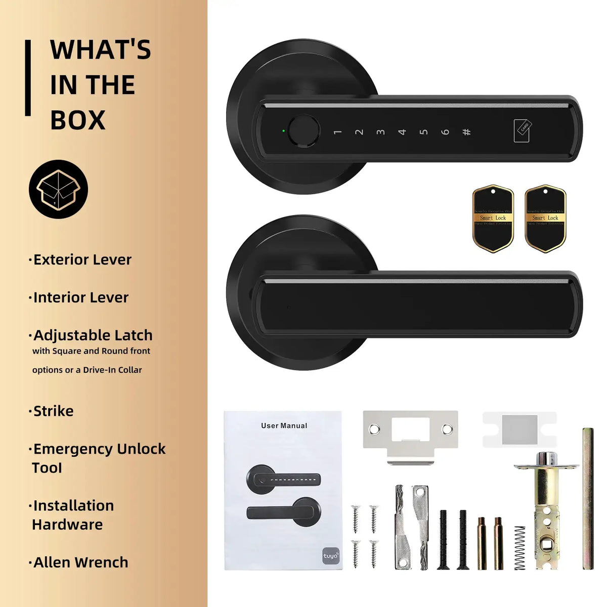 Viladepot Smart Lock Fingerprint Door Lock App Control Passcode Unlock Electronic Touchscreen Keypad