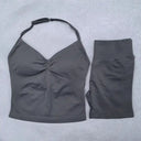 Women Yoga Set Backless Halter High Waist Seamless