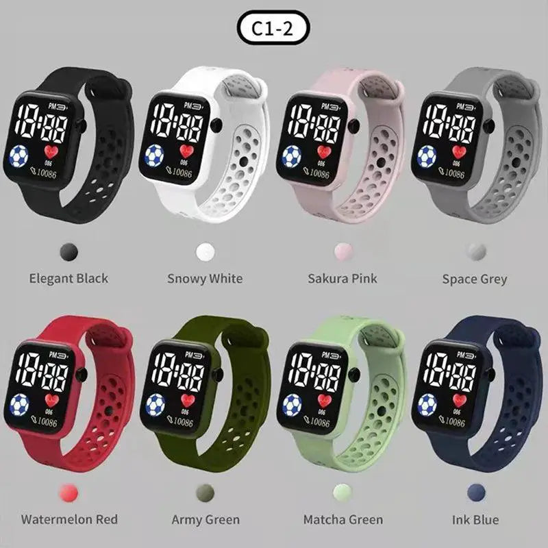 Kids LED Sports Watch Waterproof Silicone Band Timepiece