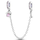 Charm Beads Sterling Silver Pink