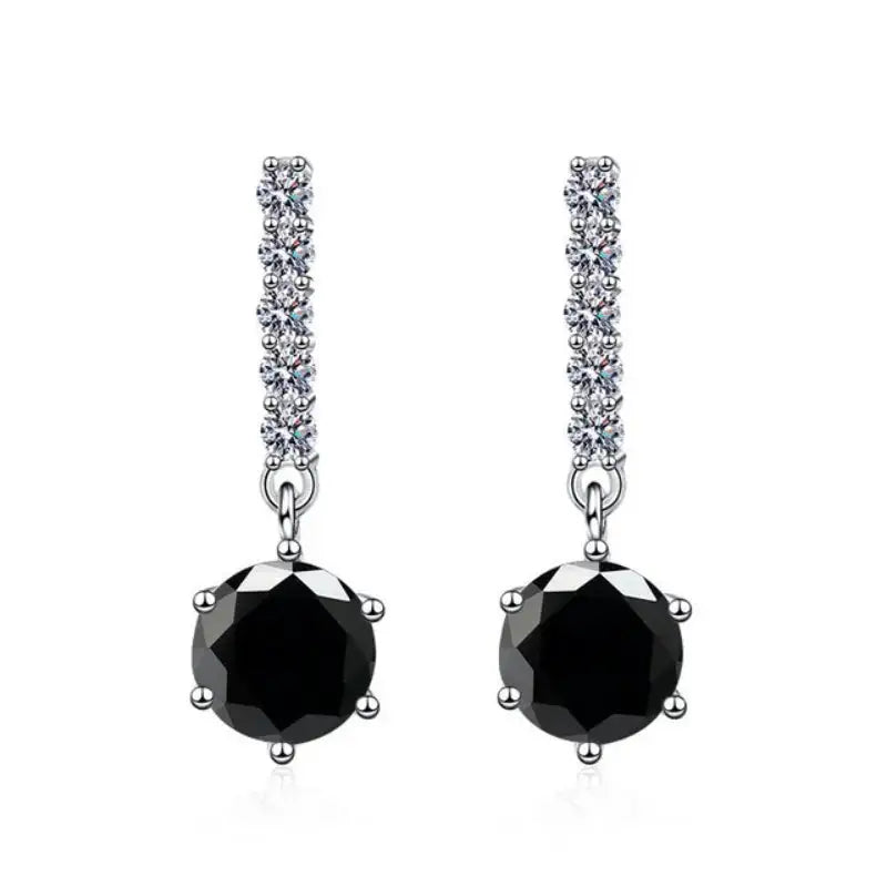 1CT*2 D VVS1 New Style Moissanite 925 Sterling Silver Dangle Earrings for Ladies Sparkling Wedding Jewelry Anniversary girl gift