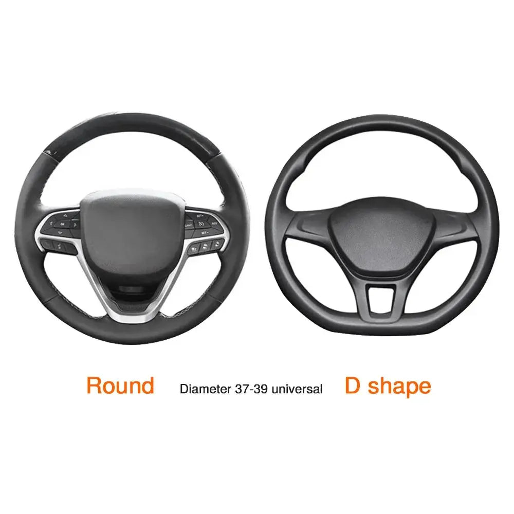 Black Dynamic Fiber Leather Steering Wheel Cover For Cars