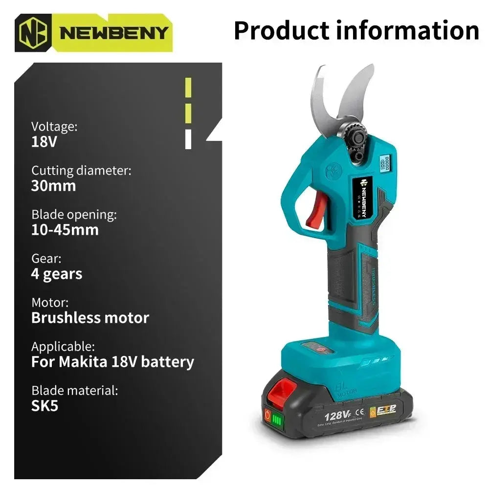 Cordless Electric Pruning Shears 30mm Brushless Motor