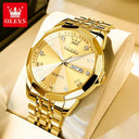 Olevs Men's Rhombus Mirror Watch With Luminous Dial