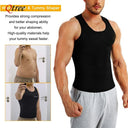 Qtree Sauna Vest for Men Waist Trainer Sweat Top Zipper