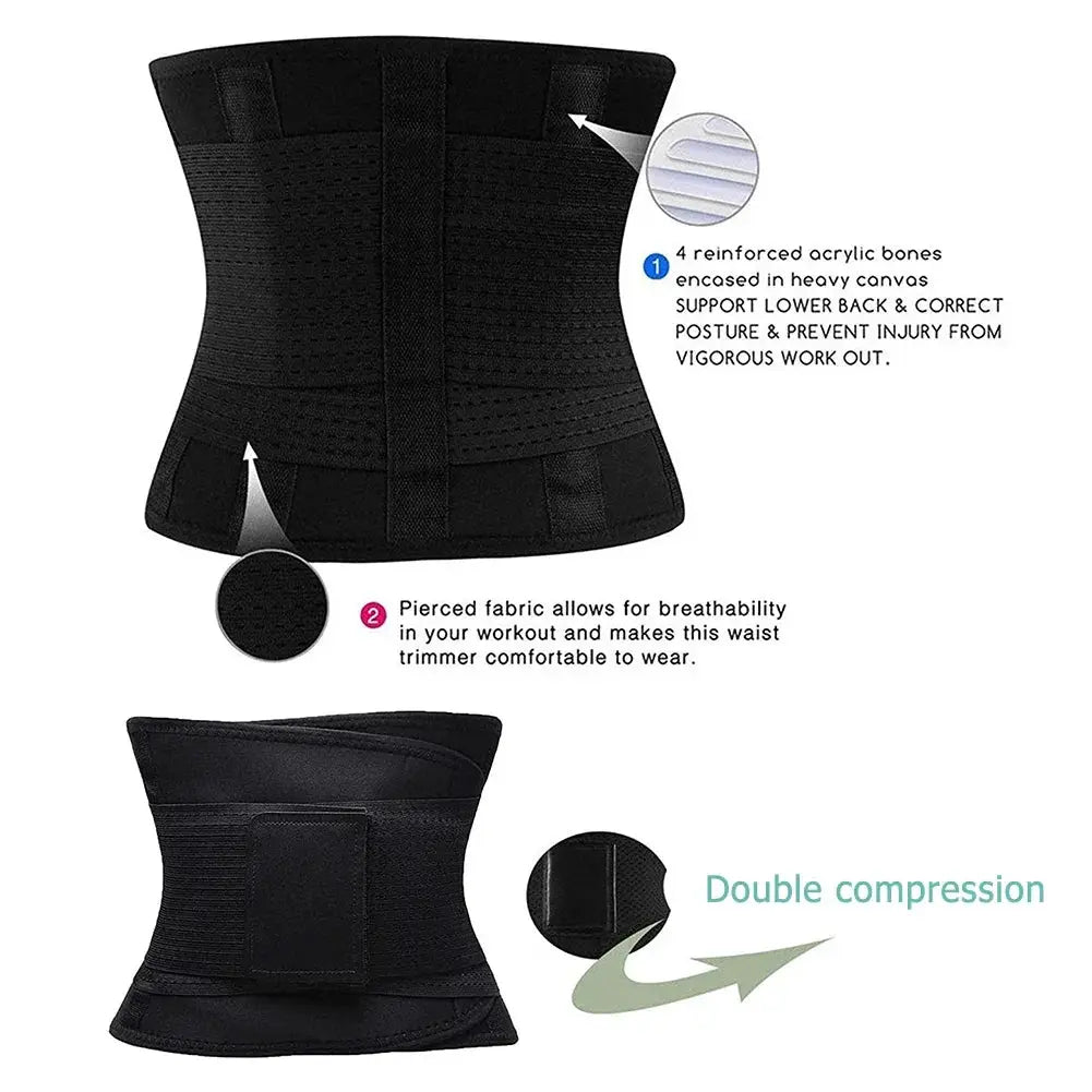 Women Latex Waist Trainer Corset Body Shaper Slimming Belt