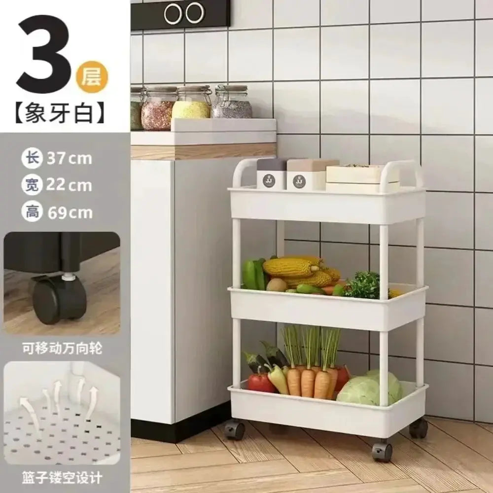 Household Multi Layer Small Cart Storage Rack With Wheels - OurLum.com