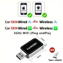 CarAiBOX RGB Mini Wireless CarPlay and Android Auto Adapter Plug and Play