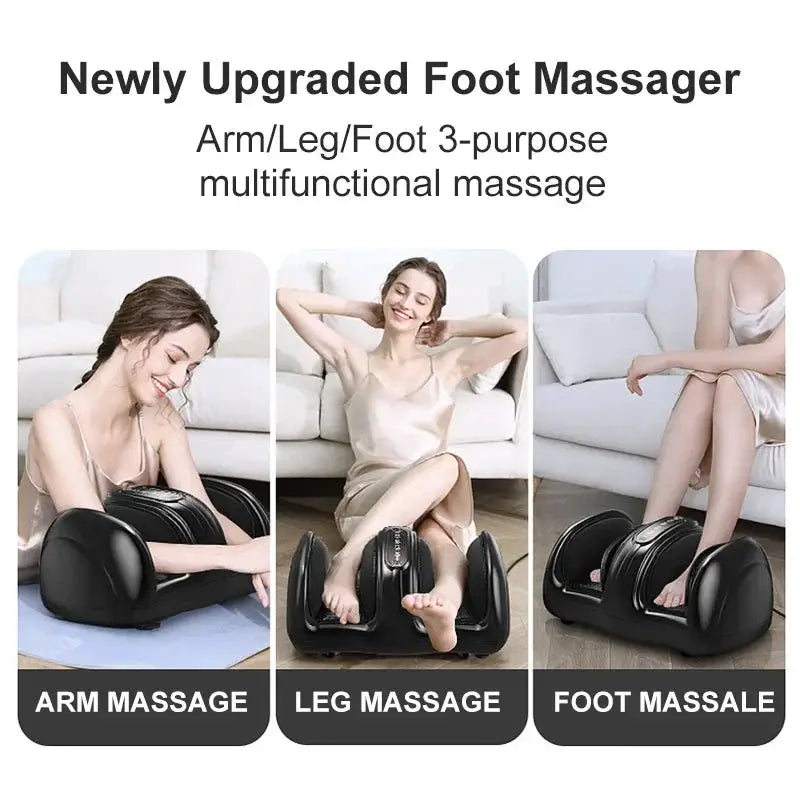 Jinkairui Air Compression Massage Shiatsu Foot Massager Calf Leg Massage Machine with Heat Deep Kneading Remote Controller