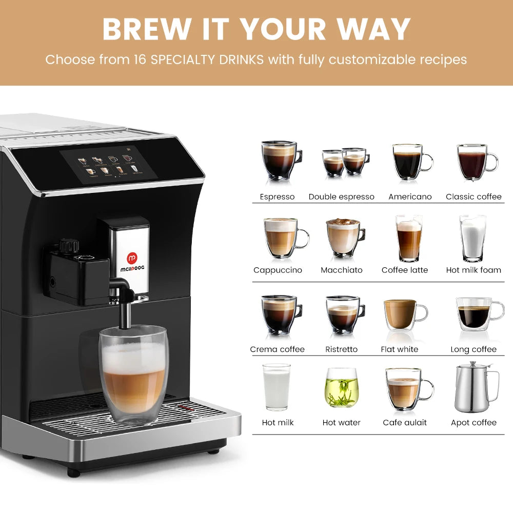 Mcilpoog Fully Automatic Coffee Machine - Bean to Cup, Flavors, — product view 3