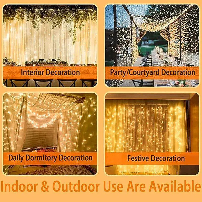 USB LED Fairy Curtain Lights For Home Decor And Festive Use